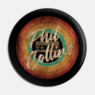 Phil Collins Vintage Circle Art Pin