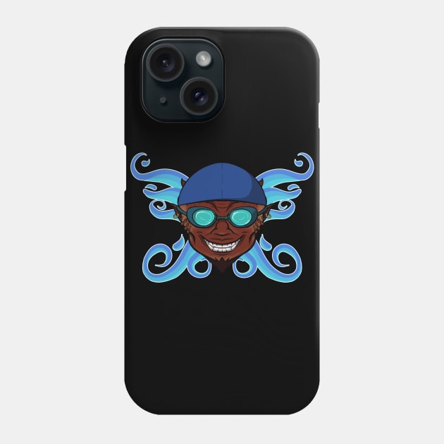 Swimming Devil (no caption) Phone Case by RampArt