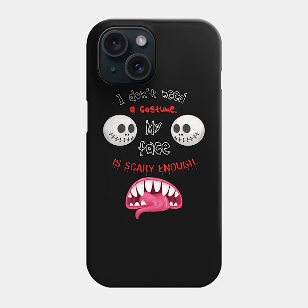 My face is scary enough comical monster edition. Phone Case by Hamstersatwork