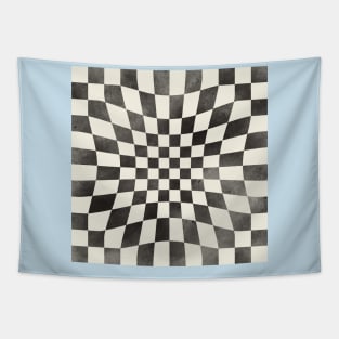 Watercolor Psychedelic Checkerboard Tapestry