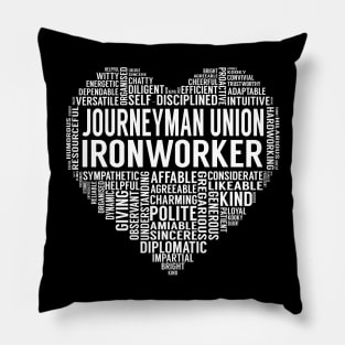 Journeyman Union Ironworker Heart Pillow