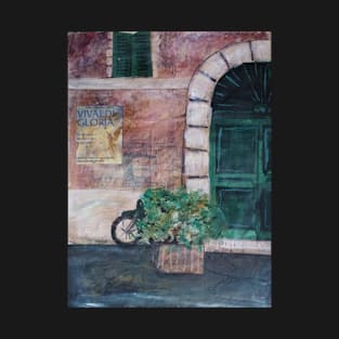 italian doorway with bicycle T-Shirt