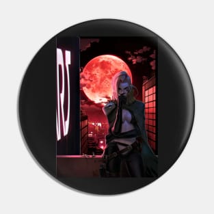 Cyberpunk Blood Moon Pin