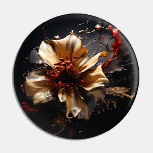 Fluid Blossom Art 3D Digital Art Pin