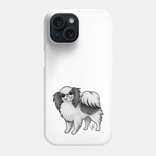 Dog - Japanese Chin - Black and White Phone Case by Jen's Dogs Custom Gifts and Designs