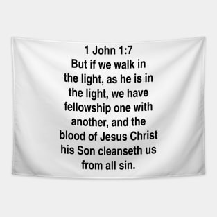 1 John 1:7  King James Version (KJV) Bible Verse Typography Gift Tapestry