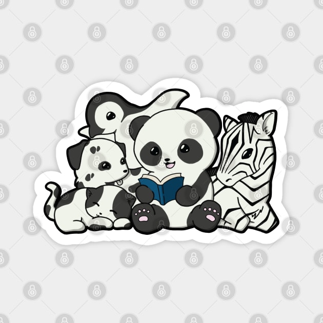 Black and White Animals Magnet by The Kitten Gallery