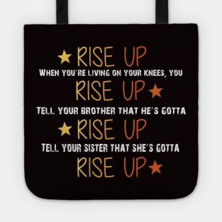 Hamilton Musical Quote. Rise Up. Tote