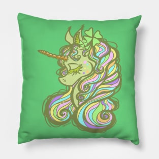 St Patrick's Day Unicorn Pillow