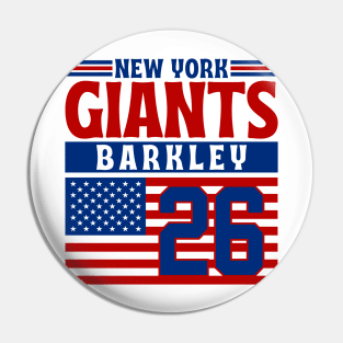 New York Giants Barkley 26 American Flag Football Pin