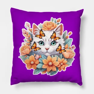 A Cute Cat illustration Pillow