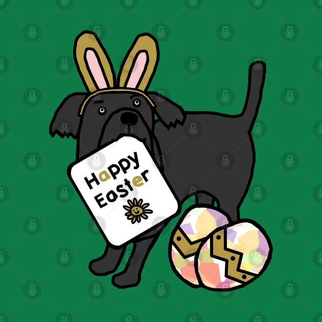 Happy Easter Dog in Easter Bunny Ears by ellenhenryart