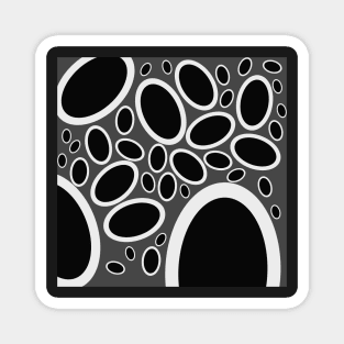 black white and grey oval pattern Magnet