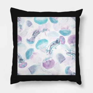 Floating Jellies Gelatinous White Pillow