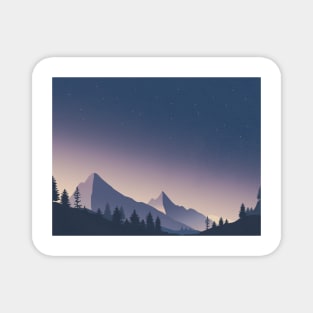 Midnight Moutains Landscape Magnet