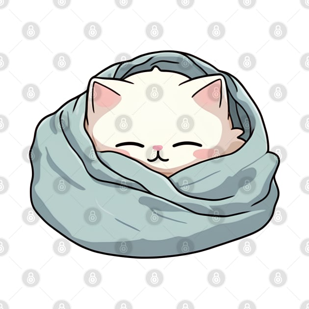 Cute cat sleeping by InkPulse