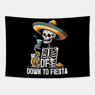 "DTF Down To Fiesta" Cinco de Mayo Skeleton Tapestry