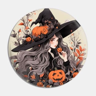 Pumpkin Witch Pin