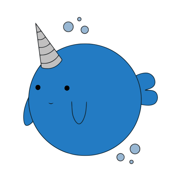 Puffy Narwhale by Ramateeshop