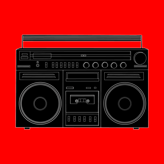 Classic Retro Boombox by Art by Deborah Camp