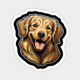 Cute Golden Retriever Dogs - Funny Golden Retriever Dog Magnet