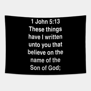 1 John 5:13  King James Version (KJV) Bible Verse Typography Tapestry