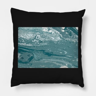 Blue Paint Abstract Mask Design Pillow