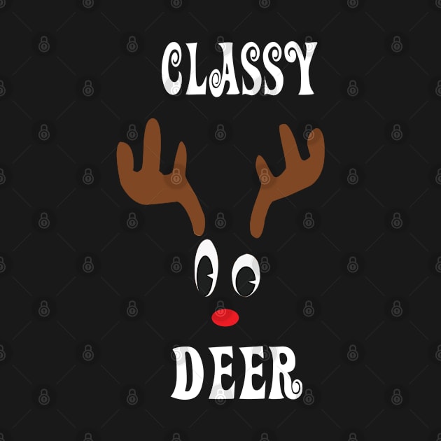 Classy Reindeer Deer Red nosed Christmas Deer Hunting Hobbies   Interests by familycuteycom