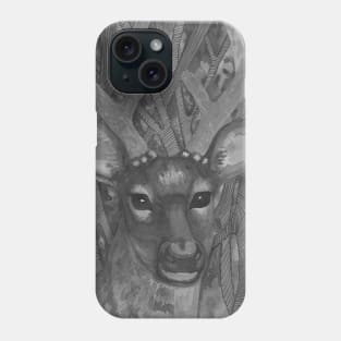 Forest bnw deer Phone Case