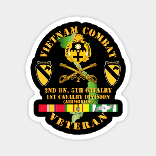 Vietnam Combat Cavalry Veteran w 2nd Bn 5th Cav DUI - 1st Cav Div Magnet