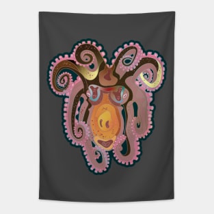 Octopus, pink and tan. Tapestry