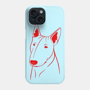 Bull Terrier (Light Blue and Red) Phone Case