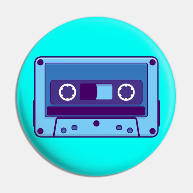 Blue Cassette Pin by RHshirts