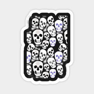 Small Tiled Skulls on Black Background Magnet