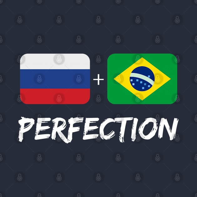 Russian Plus Brazilian Perfection Heritage Flag Gift by Just Rep It!!