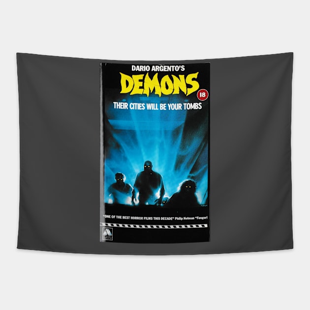 Demons Tapestry by VHS Retro T-Shirts