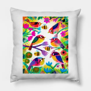 Birds, Bees and Blossoms Pillow