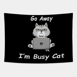 Go Away I'm Busy Cat Tapestry