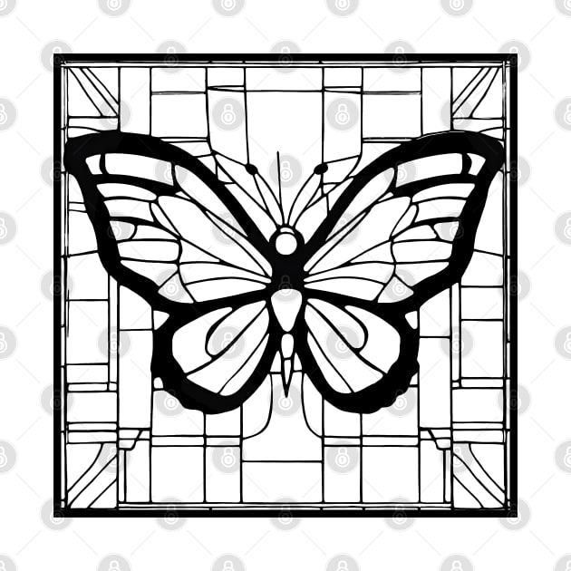 Stained Glass Butterfly (Black) by The Tee Bizarre