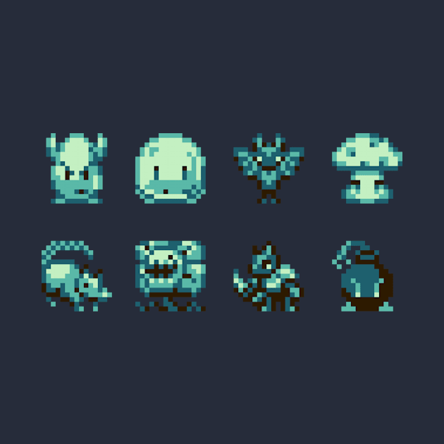 8-Bit Monsters by Kerrielake