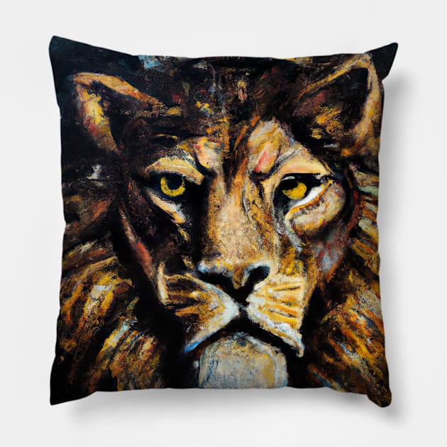 Lion with Crown Pillow by maxcode