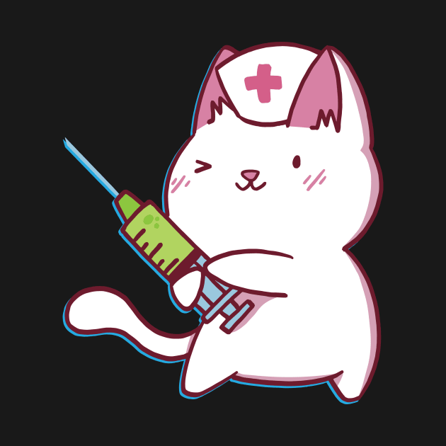 Awesome Cute Kawaii Cat Nurse Gift For Nurse Student and Cat Lover by anubis1986