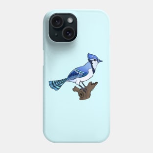 Bluejay bird on branch Phone Case