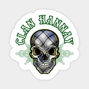 Scottish Clan Hannay Tartan Celtic Skull Magnet