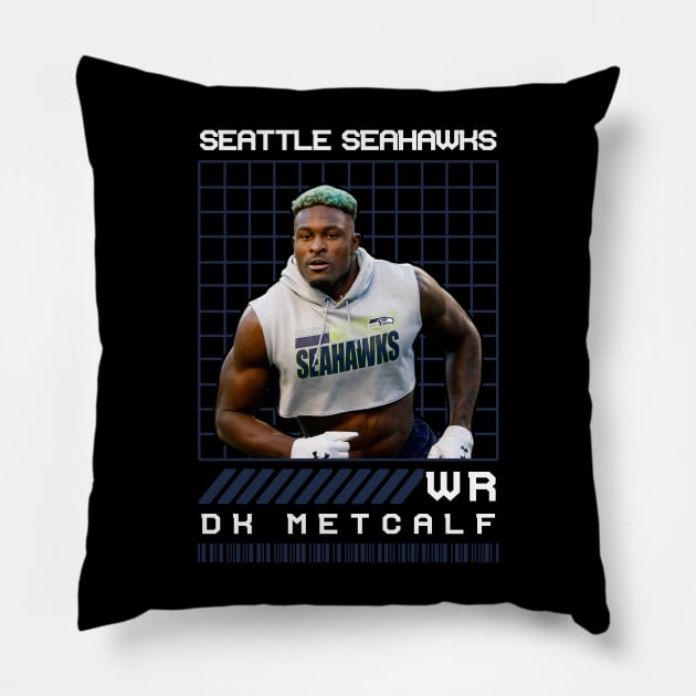 DK METCALF - WR - SEATTLE SEAHAWKS Pillow by Mudahan Muncul 2022