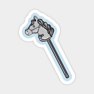 Black And White Horse Stick With Blue Background Magnet