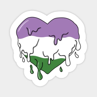 Melting genderqueer heart Magnet