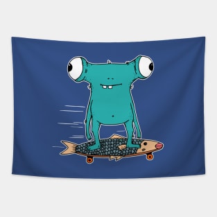 Monster longboarding Tapestry