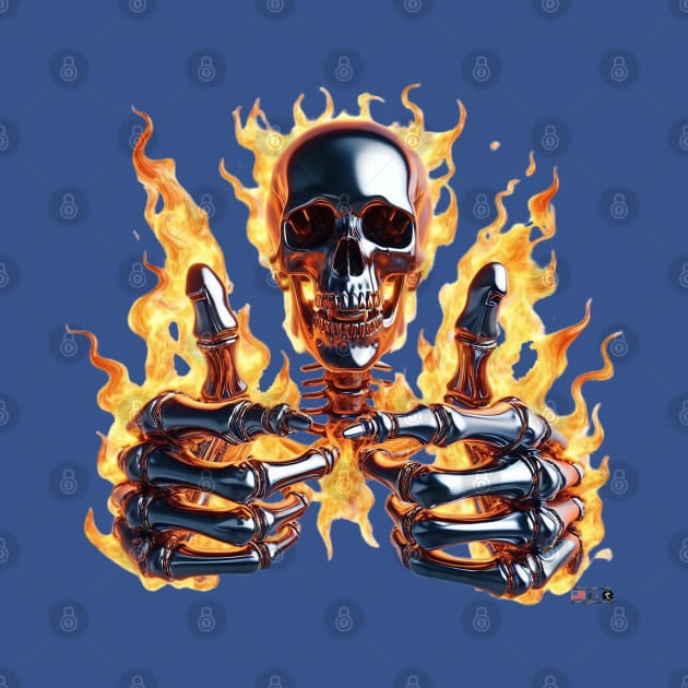 Thumbs Up Flaming Skull by focusln by Darn Doggie Club by focusln