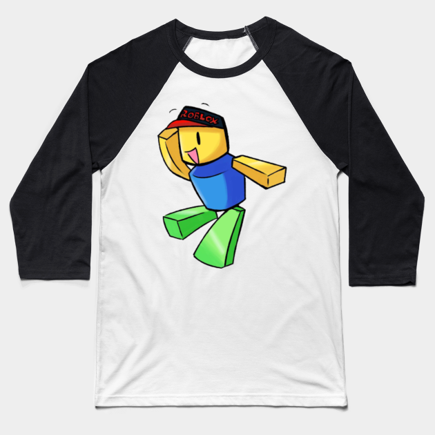 Roblox Noob Roblox Noob Baseball T Shirt Teepublic - roblox noob shirt